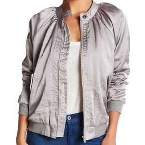 SOCIALITE Satin Metallic Bomber Jacket NWOT